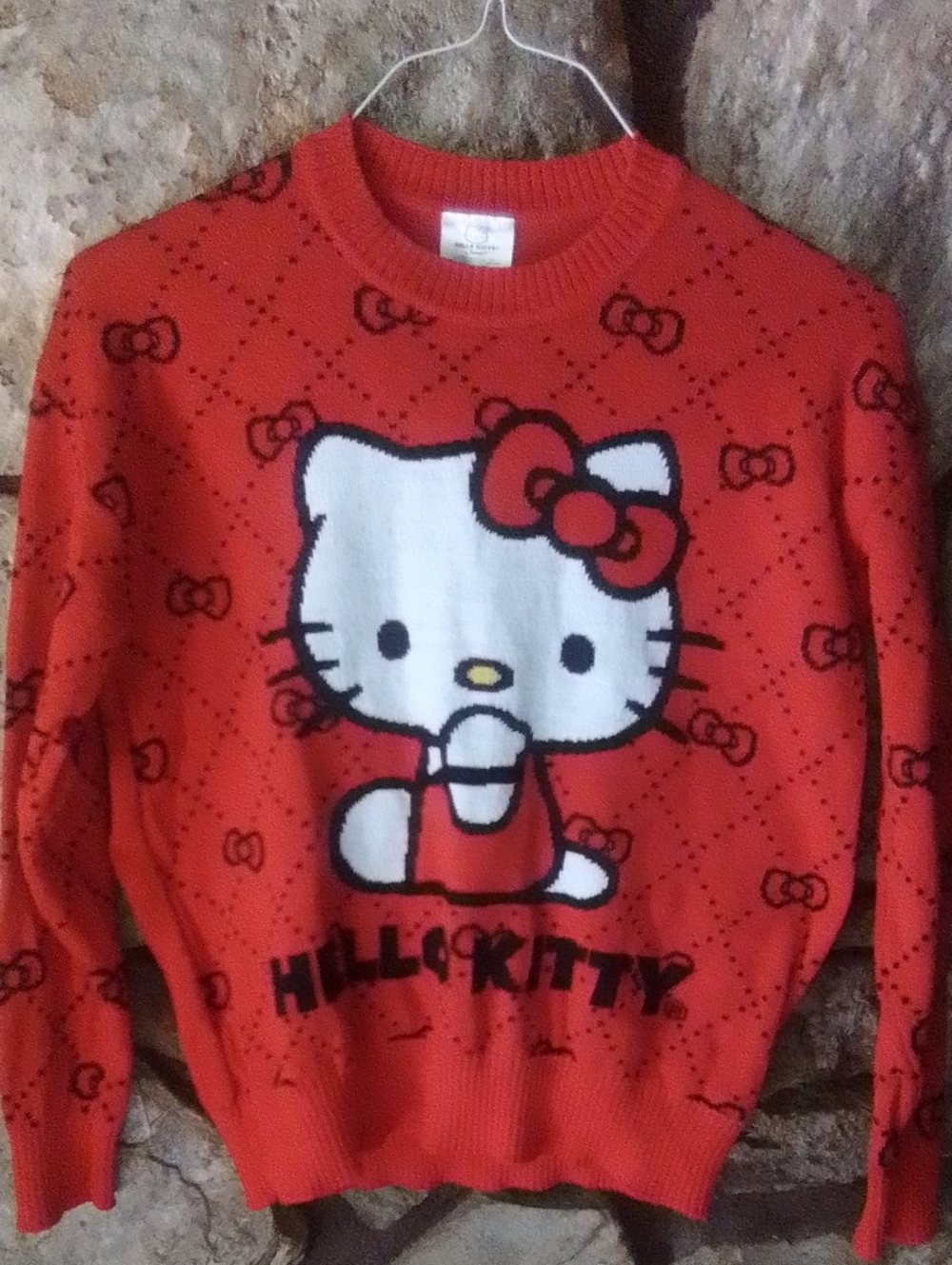 Hello Kitty Red Crewneck Sweater with Front Graphic